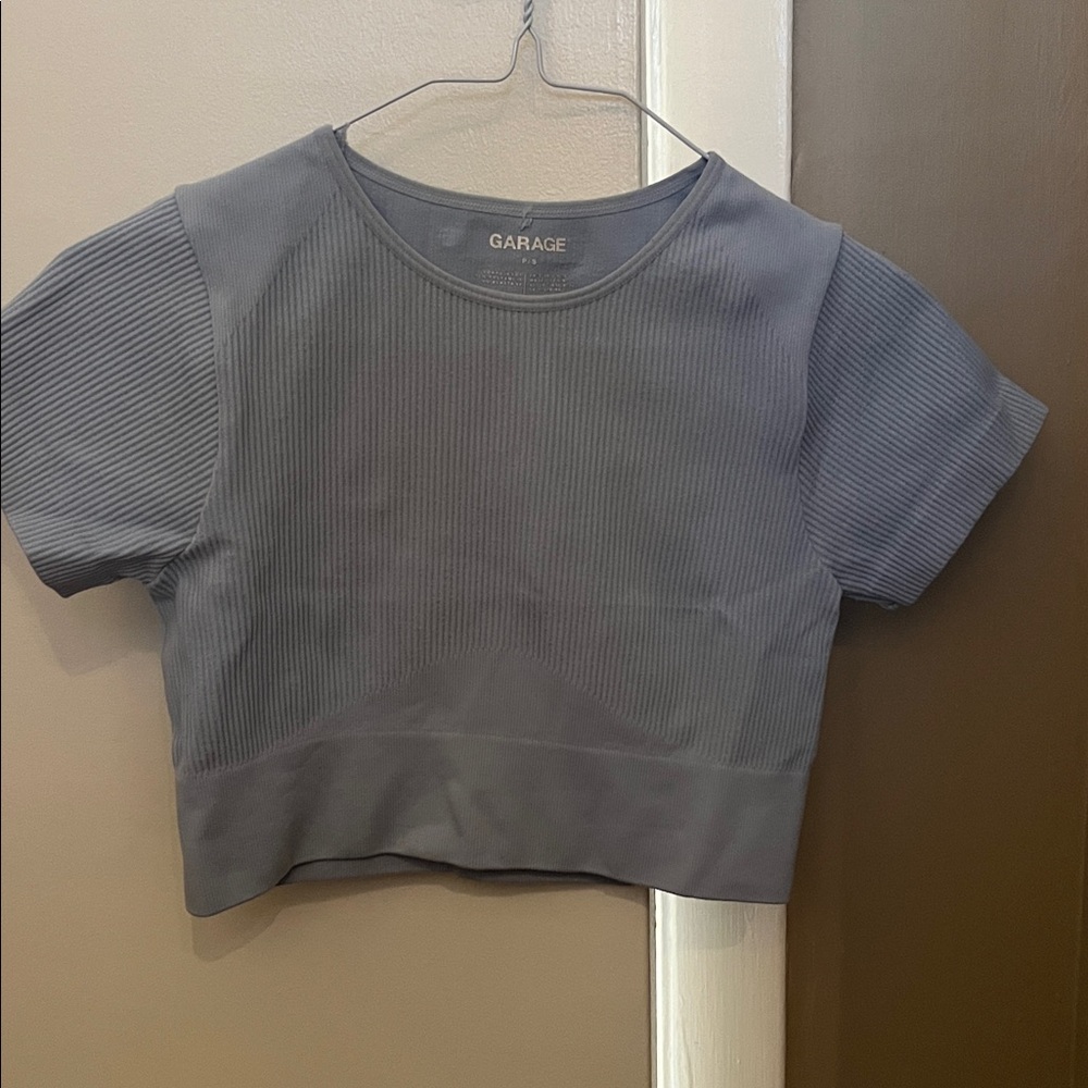Garage lt blue  Ribbed Crop Top size small
